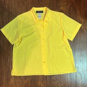 Bright Yellow Short Sleeve Button Up Shirt